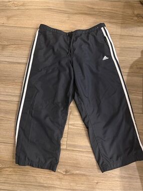 Adidas Y2K Vintage Black Track Pants mesh lined size Large